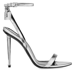 Tom Ford Padlock 105 Metallic Leather Point-Toe Ankle-Strap Sandals
